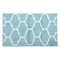 thumbnail image 2 of Saffron Fabs 36x24 Inches Arctic Blue/White Geometric Cotton Bath Rug, 2 of 5