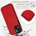 thumbnail image 5 of ELEHOLD Case for iPhone 14, PU Leather Soft TPU Phone Magnetic Case Compatible with Mag-Safe Accessory,Red, 5 of 7