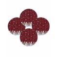 thumbnail image 7 of 15 Inch Round Placemats Set of 4, Red Black PlaidChristmas Snowman Non Slip Heat Insulation PP Table Mats, Winter Xmas Tree Snowflakes Washable Place Mats for Kitchen Dining Party Table Decor, 7 of 7