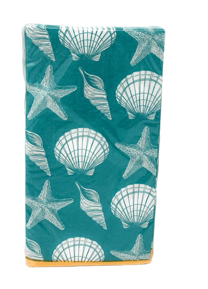 40 Total Towels Tidal Pool Sea Theme Disposable 2-Ply Paper Guest Towels/Buffet Napkins 