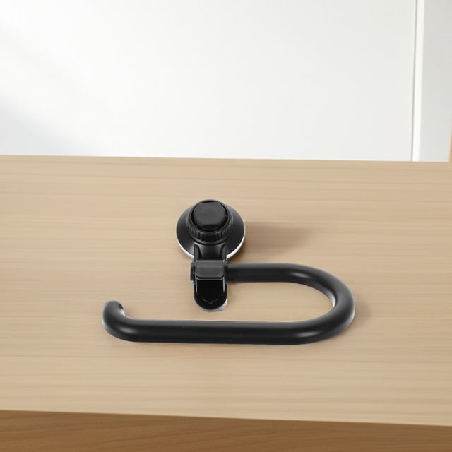 Houderco 2Ud Soporte De Papel Higiénico De Pared Sin Taladro Con Y Fuerte Ventosa Negro