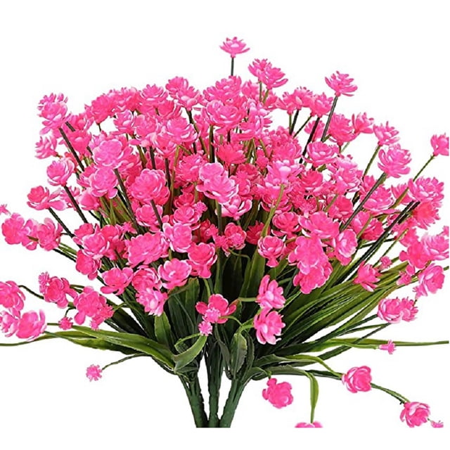 Coofit Artificial Flower Plastic Lifelike 6PCS Decorative Faux Shrub Plant Fake Flower