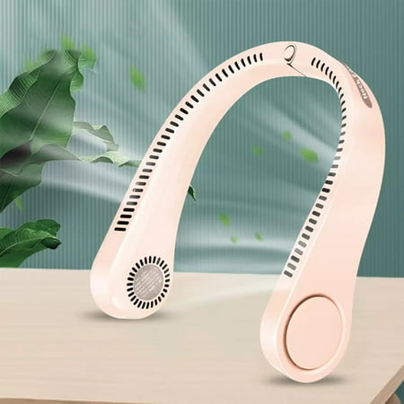 

GiliGiliso Portable Neck Hanging Fan Hands Free Bladeless Fan Cool Personal Fans 3 Speeds Adjustment USB Hanging Neck Hanging Fan Headphone Design