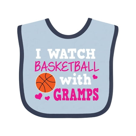 

Inktastic I Watch Basketball with Gramps Gift Baby Girl Bib
