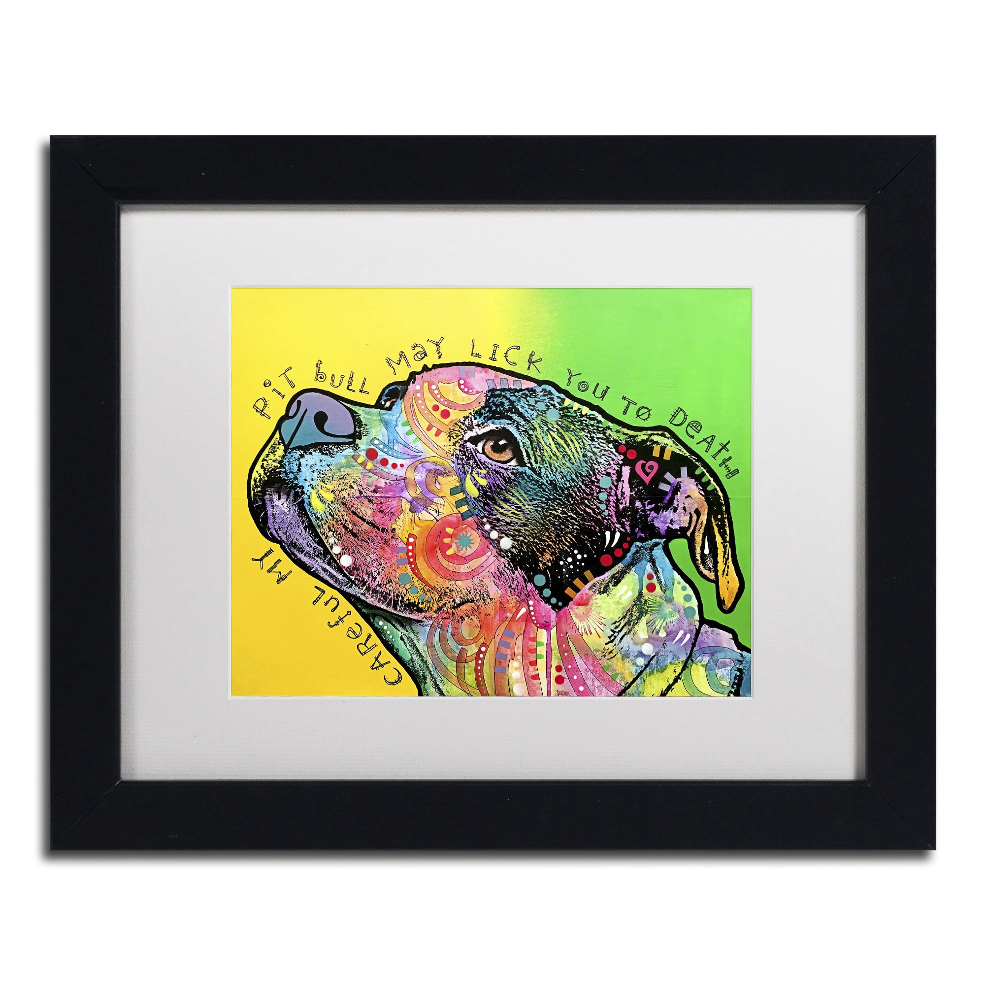 Trademark Fine Art 'Lick You to Death' Canvas Art by Dean Russo, White Matte, Black Frame