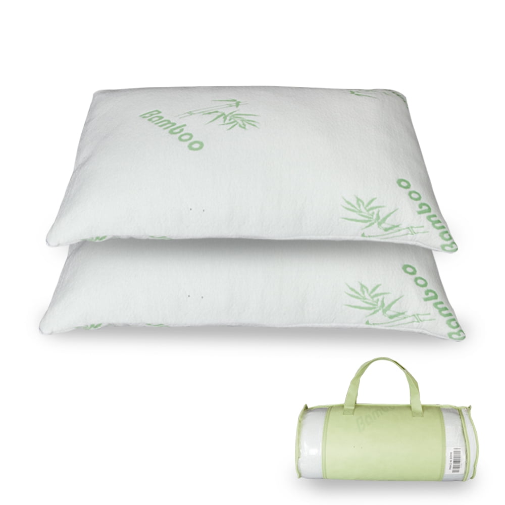 Premium Firm Hypoallergenic Bamboo Fiber 45D Memory Foam Bed Pillow Queen Size 