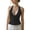 Black, variant on Halter Tops for Women Lace V Neck Tie Back Bow Front Slim Fitted Sleeveless Cropped Y2k Going out Tank Top