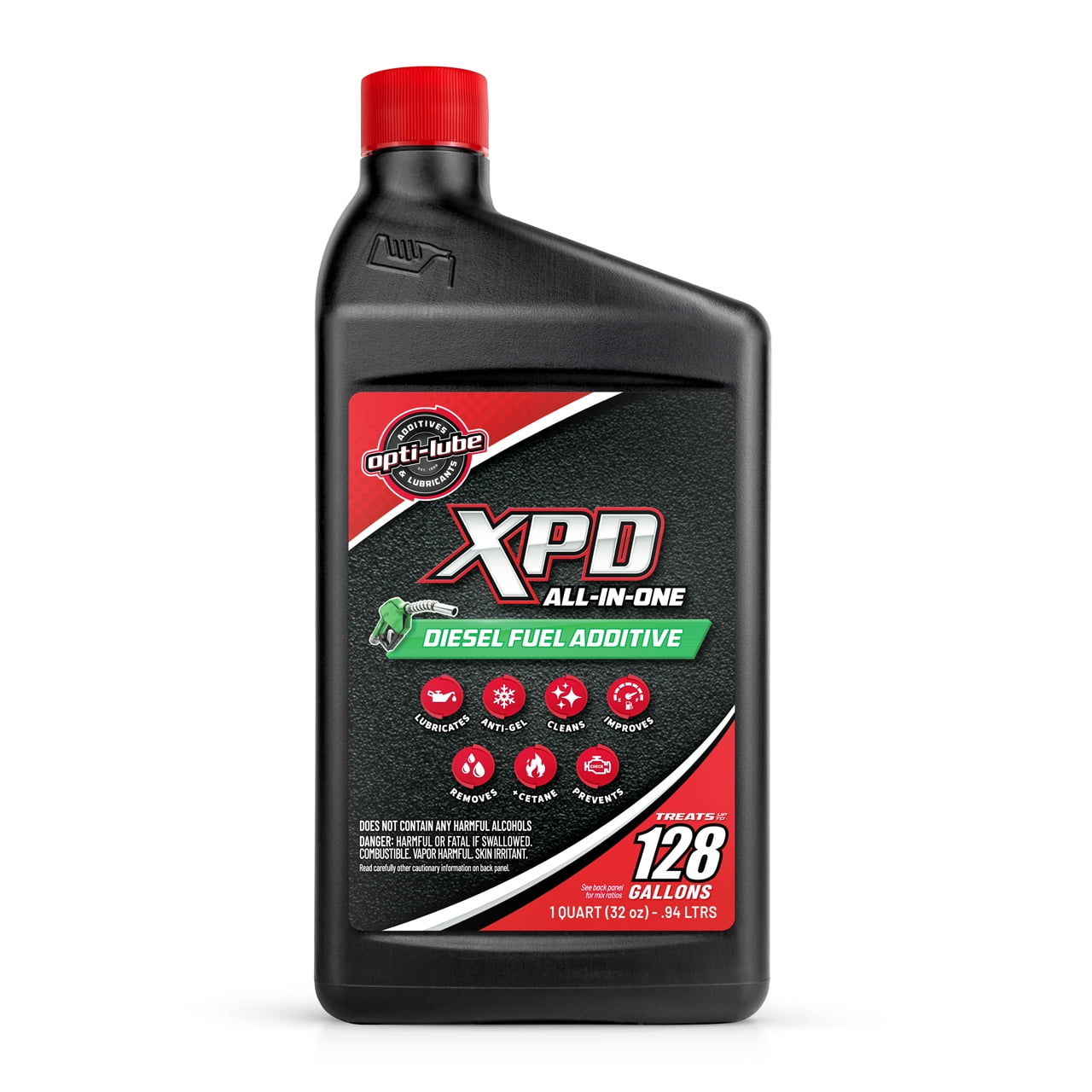 OptiLube XPD AllInOne Diesel Fuel Additive Quart, Treats up to 128