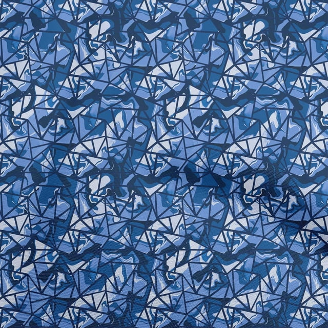 oneOone Silk Tabby Medium Blue Fabric Abstract Fabric For Sewing Printed Craft Fabric By The Yard 42 Inch Wide