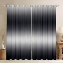 Homewish Ombre Tie Dye Curtains Pack of 2 (42x84 Each) For Children Kids Teens,Abstract Gradient Watercolor Curtains Blackout,Black Grey Bedroom Curtains,Ultra Soft Home Decor
