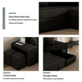 thumbnail image 5 of 104.5" Modern L-Shape 3 Seat Reversible Sectional Couch, Pull Out Sleeper Sofa with Storage Chaise and 2 Stools for Living Room Furniture Set, Cream, 5 of 9