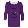 thumbnail image 5 of Miqool Fall Tops Christmas Shirts for Women 3/4 Sleeve Crewneck Plus Size Loose Tshirts Xmas Printed Blouse Gifts, 5 of 5