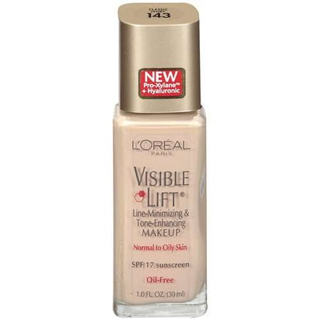 Loreal Visible Lift Line-Minimizing Oil-Free Makeup for Normal to Oily Skin, SPF 17, 1.0 fl.