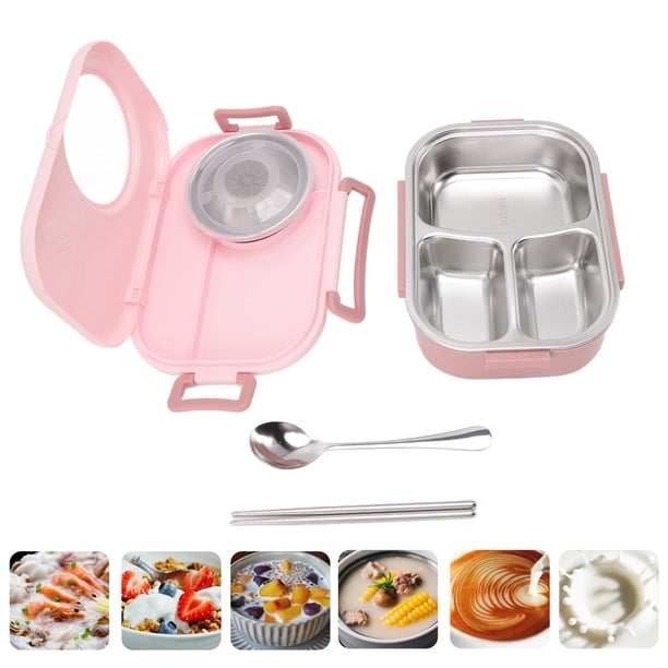 Contenedores Bento, Compartimento De Acero Inoxidable De Doble Capa En Forma De Cámara Extraíble 1450ml Caja Térmica Bento Reutilizable Para La Escuela
