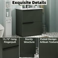 thumbnail image 6 of Christopher Knight Home 30" Bathroom Vanity with Ceramic Sink and Soft Close Drawers, Fluted Design, Green, 6 of 10
