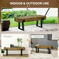 thumbnail image 3 of YYAo Garden Bench with Metal Legs, Rustic Wood Effect Concrete Entryway Bench, End of Bed Bench, Natural and Black, 3 of 8