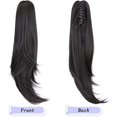 thumbnail image 3 of ORUYROP Extension de Queue de Cheval, extensions de Cheveux à Pince de 20 Pouces Queue de Cheval Cheveux Bouclés à Griffes Extension de Cheveux Pièce de Cheveux Synthétique d'Apparence Naturelle pour Femmes Noir Naturel, 3 of 7