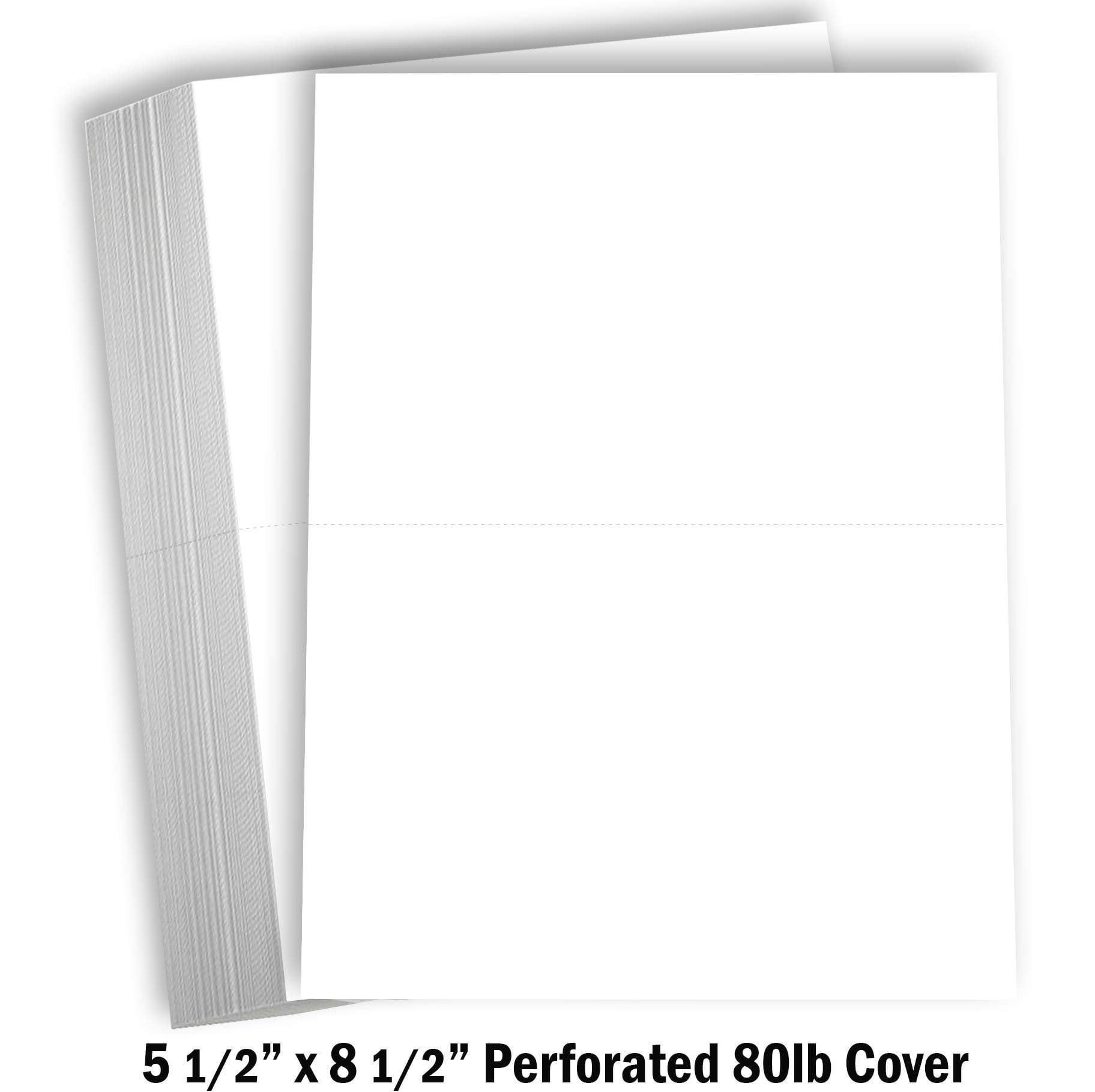 Hamilco White Cardstock Thick Paper - Blank Index Flash Note & Post Cards - 5 1/2 X 8 1/2" 80 lb Perforated Card Stock - 100 Pack