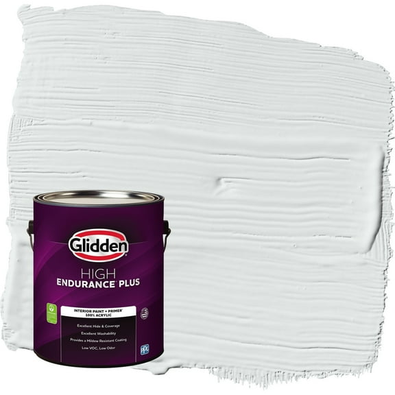 Glidden HEP Gray Glimpse / Grey Flat Interior Paint with Primer, 1 Gallon