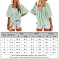 thumbnail image 2 of Camisa fluida para mujer Camiseta informal con cuello cuadrado que combina con todo Textura floral (Verde XL) FLhrweasw Para estrenar, 2 of 8
