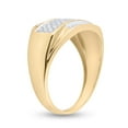 thumbnail image 3 of 10K Yellow Gold Mens Round Diamond Rectangle Cluster Ring 1/3 Cttw, Mens Size: 7-13, 3 of 4
