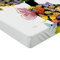 thumbnail image 2 of Ambesonne Colorful Fitted Sheet, Flowers with Butterfly, Queen Size, Multicolor, 2 of 3