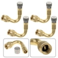 thumbnail image 1 of 4 Pcs Adaptateur d'Extension de Valve de Pneu de Roue en Métal à 45° pour Voiture Camion Camion Fourgonnette Or, 1 of 11