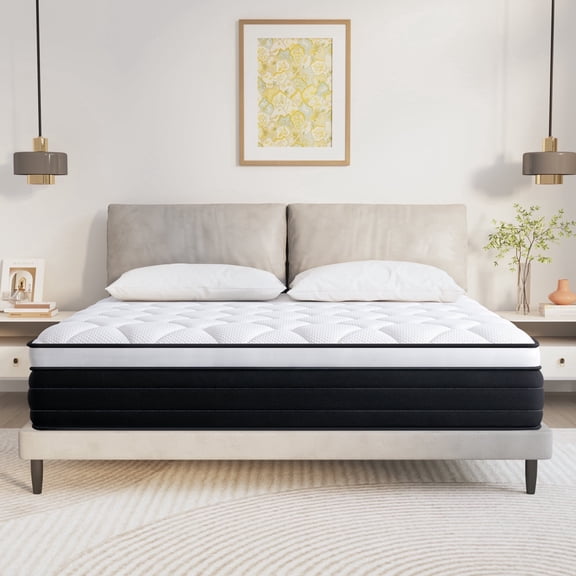 Full Size Mattress, JIAVA 12" Medium Memory Foam and Hybrid Innerspring Mattress for Adult, Pressure Relief