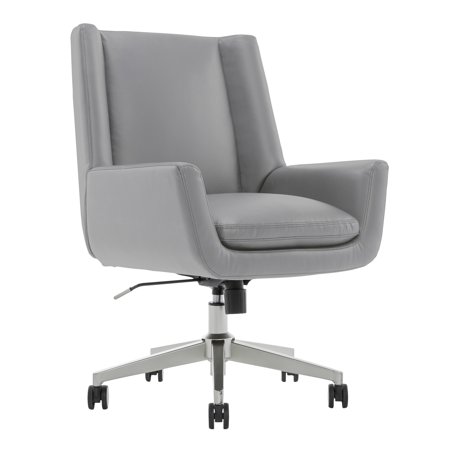 UPC: 0735854755096 | Serta® SitTrue™ Montair Faux Leather Mid-Back Manager Chair  Gray