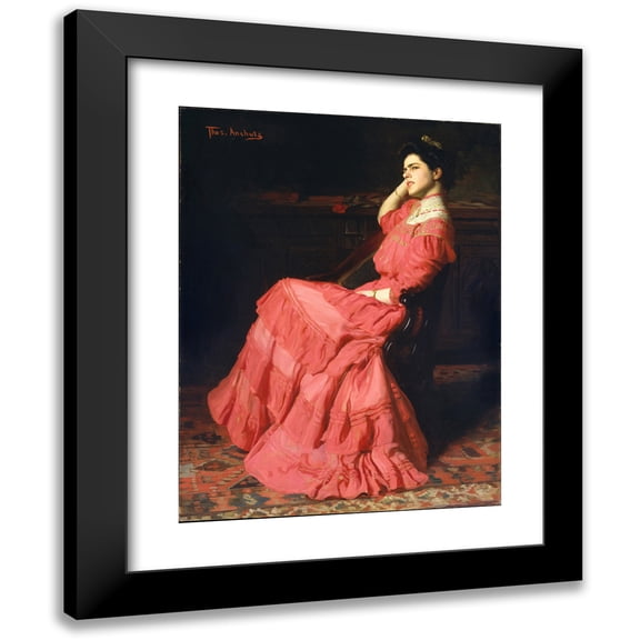 Thomas Pollock Anshutz 12x14 Black Modern Framed Museum Art Print Titled - A Rose (1907)