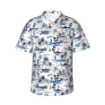thumbnail image 2 of Xecao Hawaii Palms print Hawaiian shirt - a stylish short-sleeve button-down for men, perfect for casual beach and tropical outings., 2 of 9