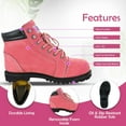 thumbnail image 4 of Fusion English Waterproof Work Boots - Pink Steel Toe 8M | Leather Work Boots Equipped with A Rugged Goodyear Welt Construction, Oil Resistant Outsoles and Cushioned Insoles, 4 of 8