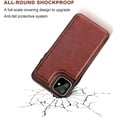 thumbnail image 6 of Compatible with iPhone 11  Wallet Case with Card Holder,REQO PU Leather Kickstand Card Slots Case,Double Magnetic Clasp and Durable Shockproof Cover for iPhone 11 6.1 Inch(Brown), 6 of 7