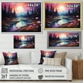 thumbnail image 4 of Designart "Ballet of the Canadian Boreal Forest III" Landscapes Framed Wall Art Decor - Traditional Purple Northern Lights Bedroom Framed Canvas Wall Art, 4 of 6