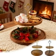 thumbnail image 1 of Bandeja decorativa de madera de 2 niveles, torre para cupcakes, exhibidor de postres, galletas y dulces. Ideal para decorar la cocina en un estilo rústico, bodas, fiestas de té, Navidad y, 1 of 6