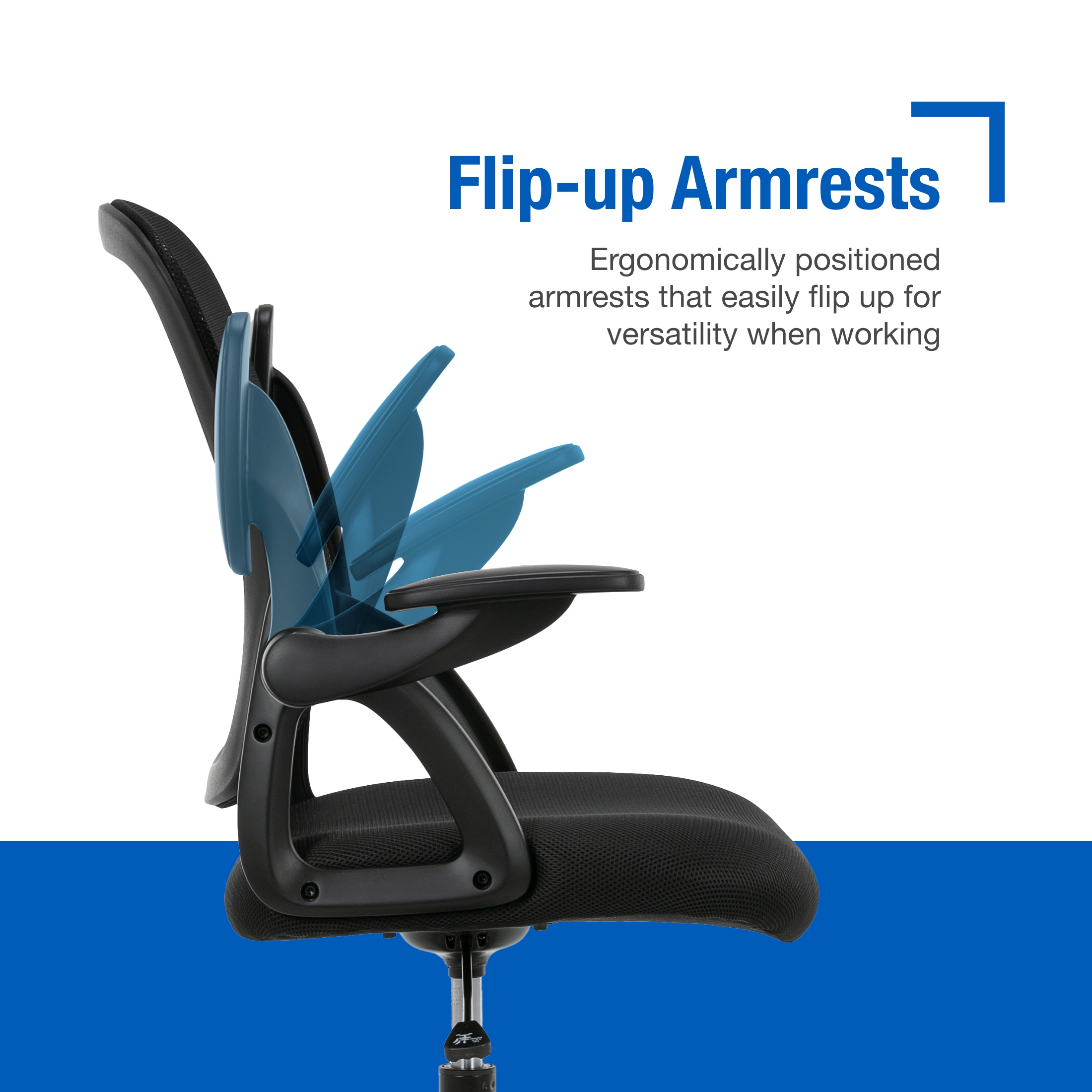 Mainstays Ergonomic Mesh Back Office Chair, Black photo 5