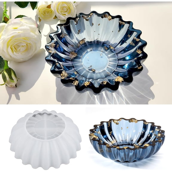 Resin Molds for Bowl, Silicone Flower Tray Molds 6 x 1.9 inches | Epoxy resin molds for jewelry, trinkets and candles, flexible
