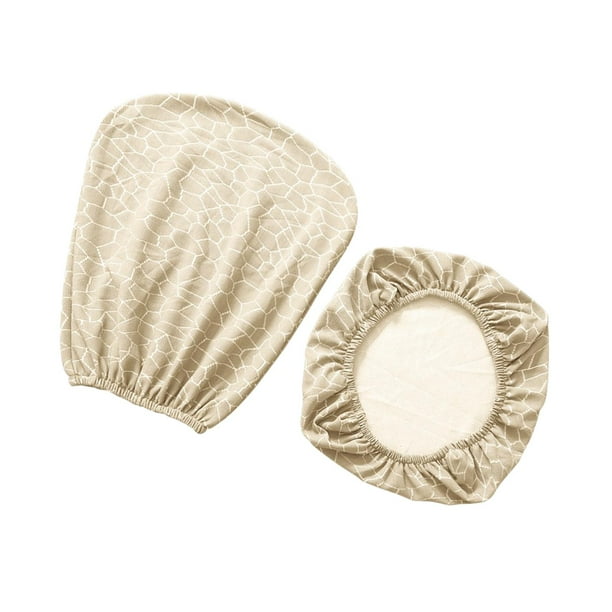 Funda para silla giratoria de 2 piezas, elástica, resistente al aceite, protectora para muebles Beige