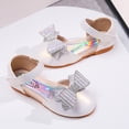 thumbnail image 5 of EnJoCho Girls Fashion Princess Shoes Star Sequin Rhinestone Bow Sandals Dancing Shoes Pearl Bling Shoes Single Kids Shoes Little Girl Stylish Party Shoes Pink, 5 of 7