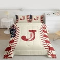 thumbnail image 2 of jejeloiu Monogrammed J Letter Twin Comforter Sets,Cartoon Baseball Print Bedding Set For Boys Men Reversible 2-Piece, 2 of 8