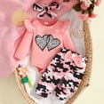 thumbnail image 2 of Enyan Newborn Baby Girl Clothes Long Sleeve Ruffle Romper + Floral Pants + Headband Set Infant Girl Outfits（Size 0-3 Months）, 2 of 8