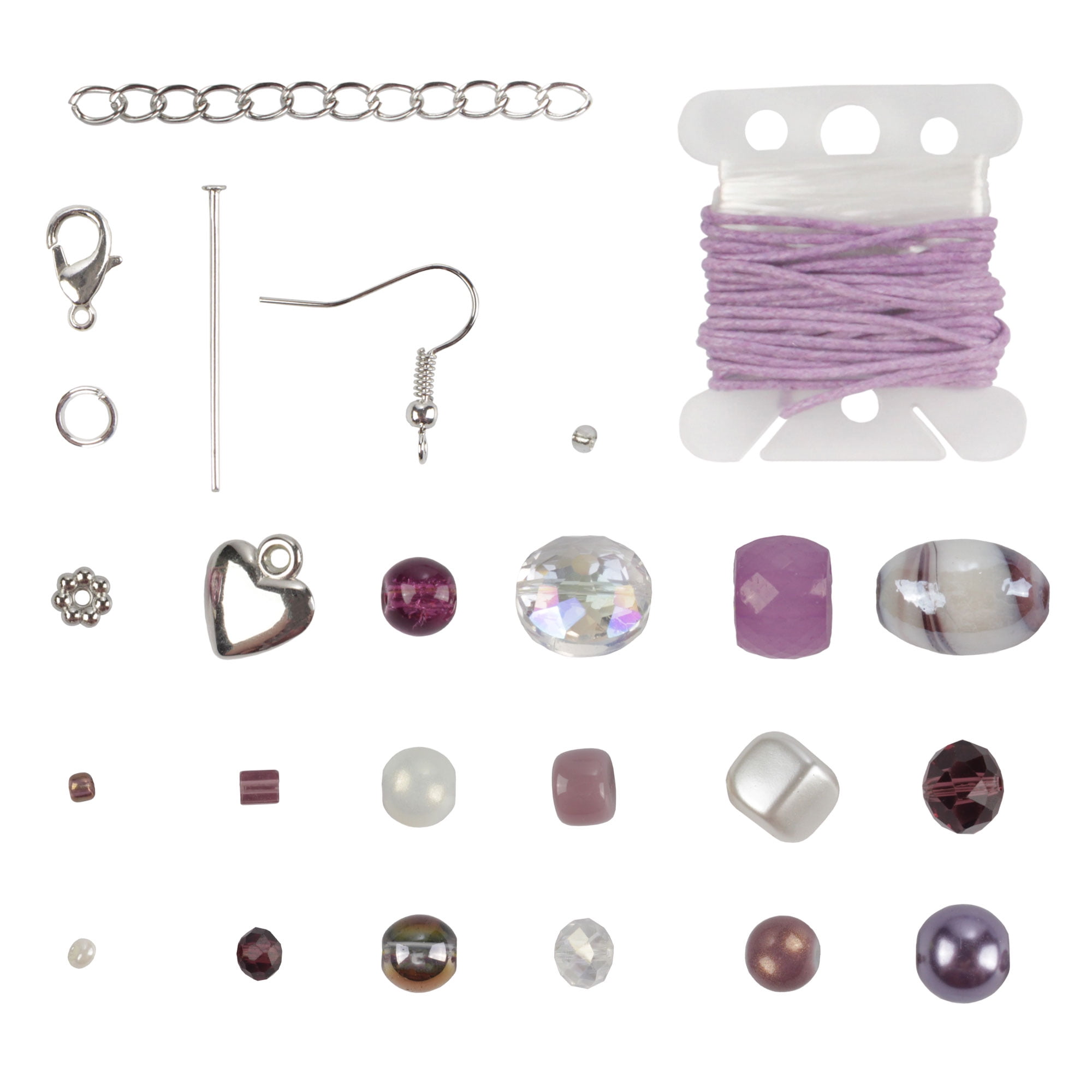 Bead Kits for Jewerly Making - 1300pcs Bead Craft Set - DIY Bracelets, Necklaces, and Earrings Supplies Box - Arts and Crafts for Kids, Girls, Teens, Adults - Shades of Purple - Assortment 226