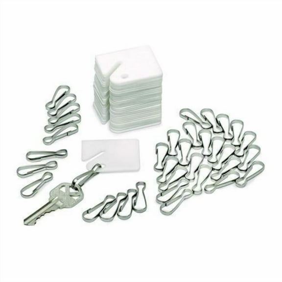 Plastic Identification Key Tags, White, 100/Pack | Bundle of 2