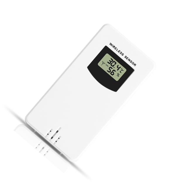 Ounissouiy Termómetro de estación meteorológica 3378, Sensor de interior y exterior, reloj despertador, medidor de humedad y temperatura, Decoración del hogar Transmisor