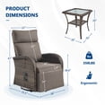 thumbnail image 4 of Jentlehouse 2PCS Outdoor Patio Swivel Recliner Chair with Side Table,360 Ratating Wicker Patio Recliner with Backrest & Footrest Adjustment,Outdoor Reclining Lounge Chair for Balcony Pool Deck, 4 of 8