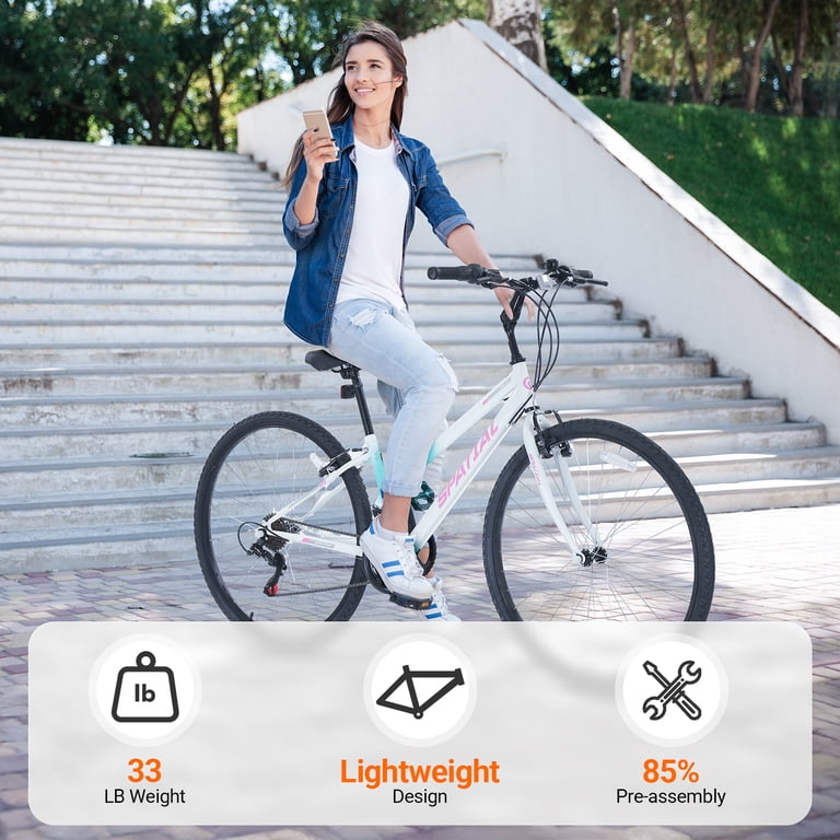 SPATIAL Hybrid Bikes,21 Speed 700C Wheel Road Bike,Hybrid Bicycle