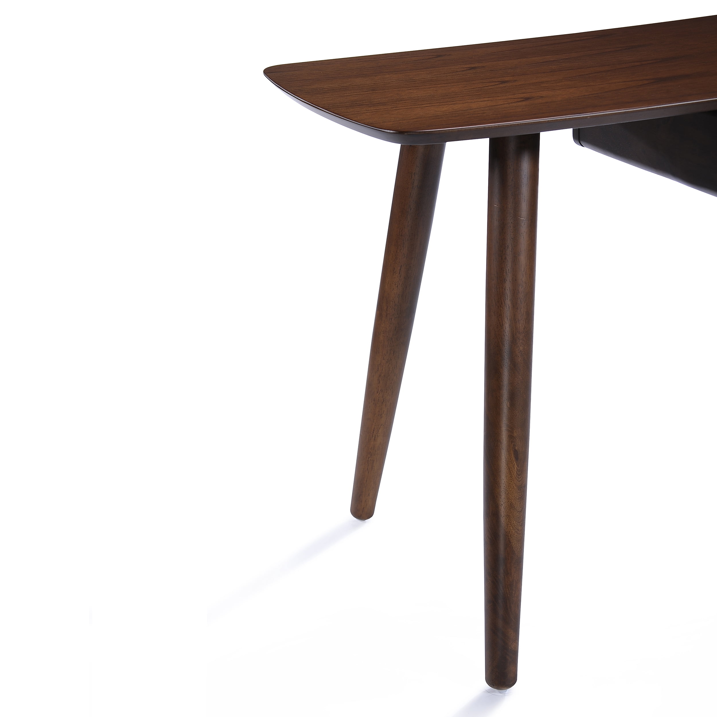Noble House Liyat Faux Wood Overlay Study Table with Drawer, Natural Walnut