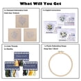 thumbnail image 3 of Embroidery Kit for Beginners,Cross Stitch Kits for Adults DIY Craft 3pcs Embroidery Pattern Needlework Fabric Embroidery Thread and Needles 1pcs Embroidery Hoop Adult Stitch Stuff Sewing Kit Gift, 3 of 9