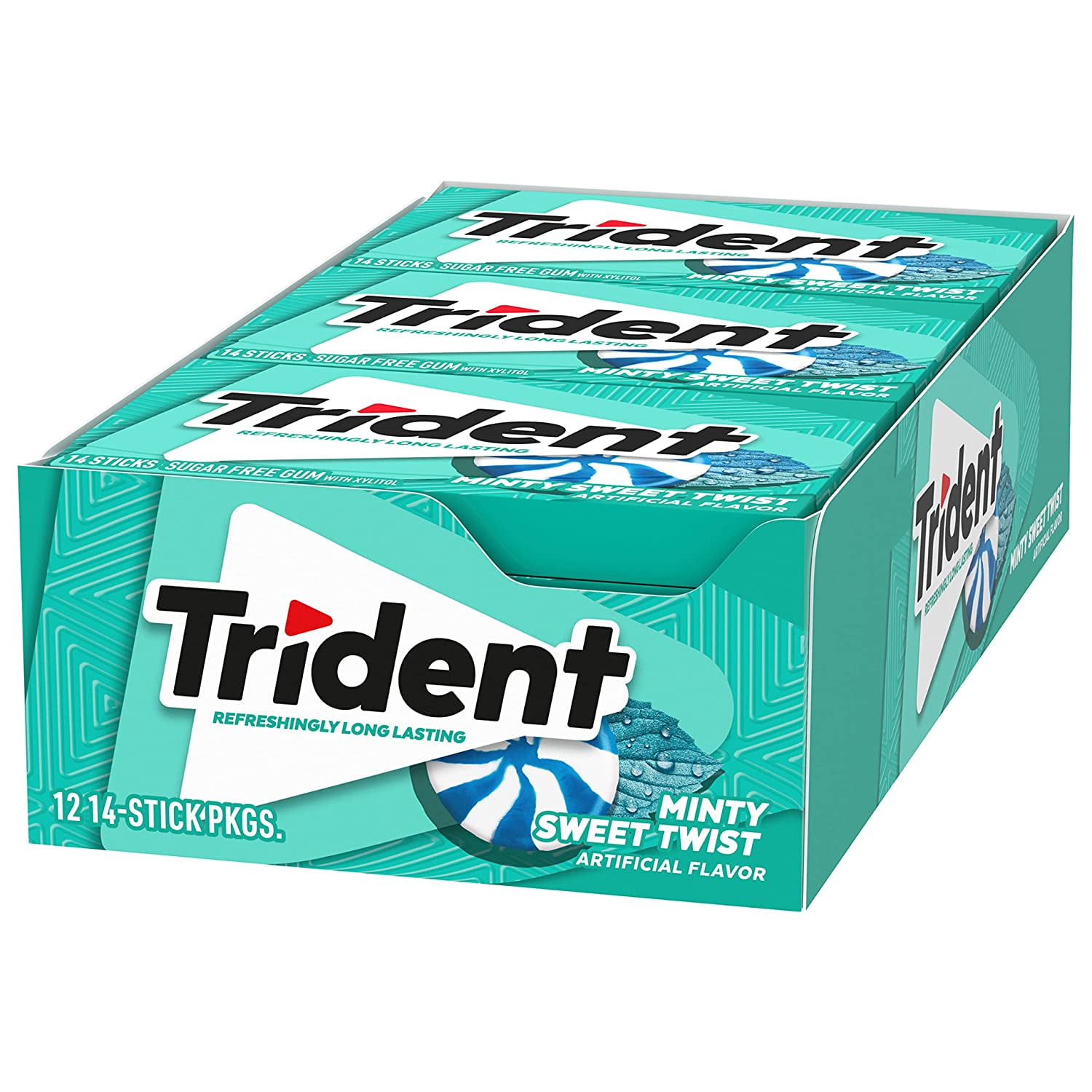 Trident Minty Sweet Twist Sugar Free Gum, 24 Packs of 28 Pieces (336 Total Pieces) DOUBLE UP DEAL
