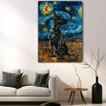 thumbnail image 5 of Dog Canvas Art Decor Creative Dog Picture for Wall Decor Van Gogh Starry Night Chinese Shar Pei Dog Poster Painting Prints for Living Room Pet Club, 5 of 6